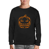 Cadılar Bayramı - Bal Kabağı Pumpkin Siyah Çocuk Sweatshirt