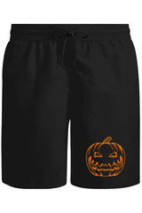 Cadılar Bayramı - Bal Kabağı Pumpkin Unisex Siyah Şort