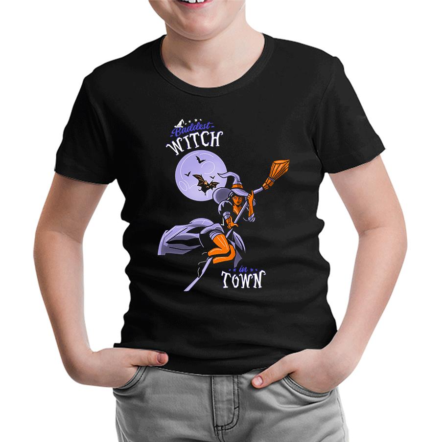 Halloween - Witches Town Black Kids Tshirt 