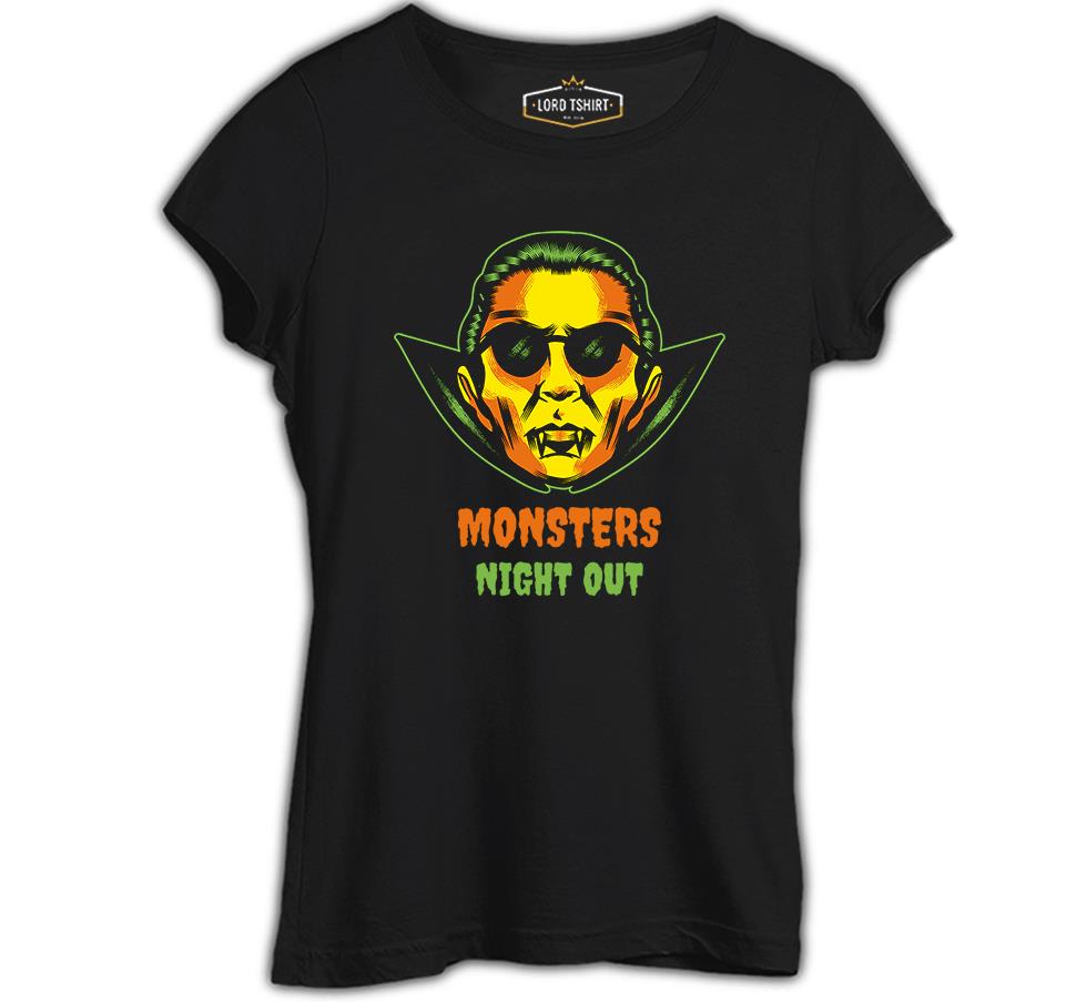 Halloween - Monsters Come Out in the Night Black Women's Tshirt 