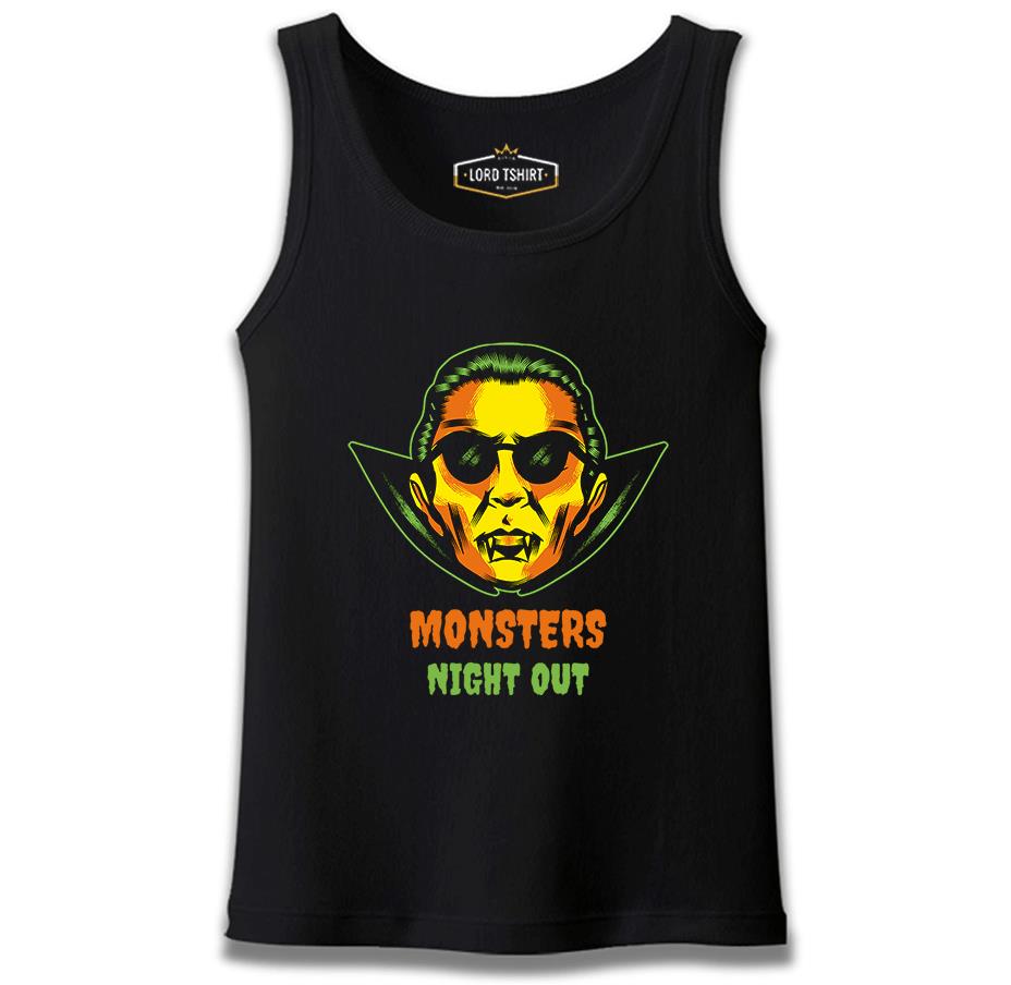 Cadılar Bayramı - Canavarlar Gece Çıkar Siyah Erkek Atlet