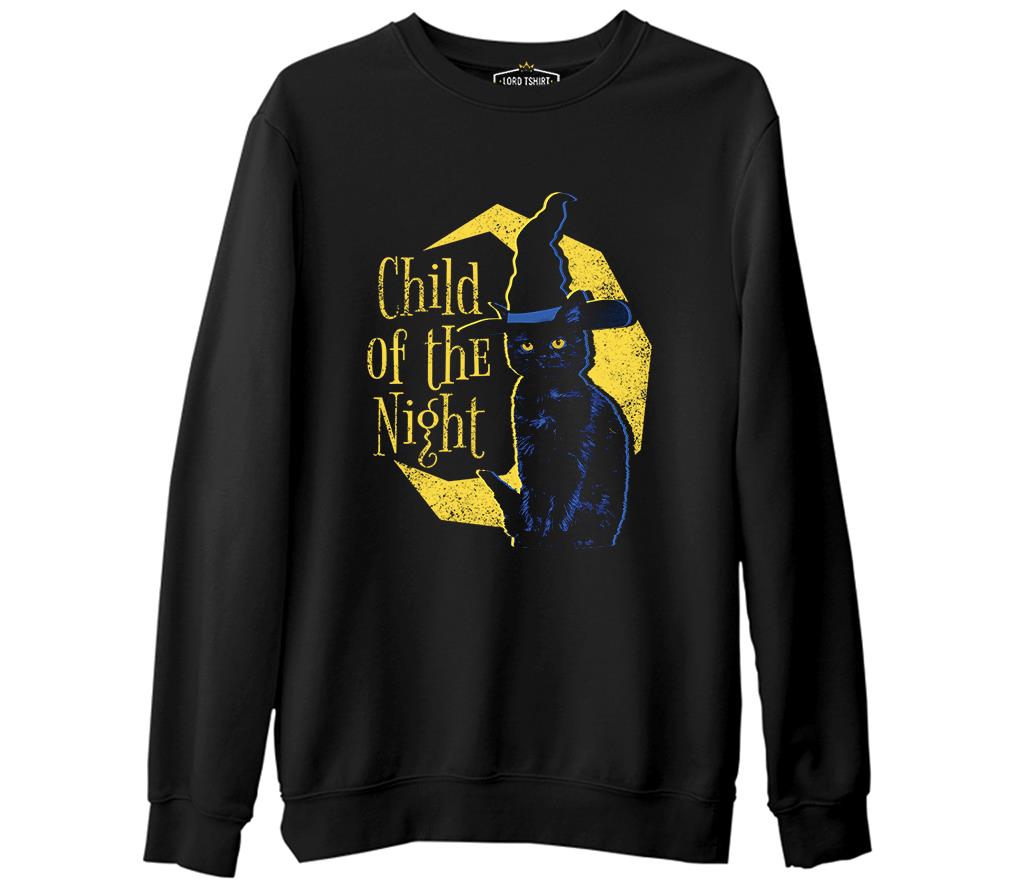 Cadılar Bayramı - Gecelerin Çocuğu Siyah Erkek Kalın Sweatshirt
