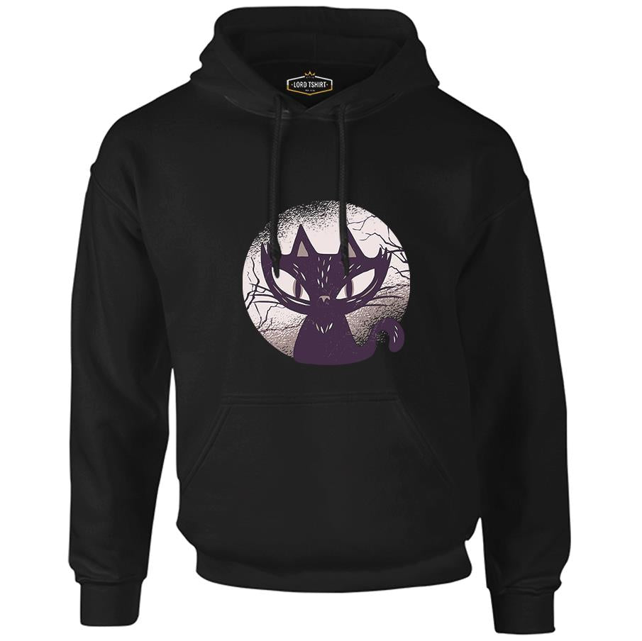 Halloween - Black Cat Black Men's Zipperless Hoodie 