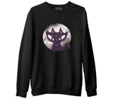 Cadılar Bayramı - Kara Kedi Siyah Erkek Kalın Sweatshirt