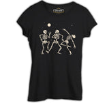 Halloween - Skull Moon Dance Black Women's Tshirt 