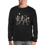 Halloween - Skull Moon Dance Black Kids Sweatshirt 