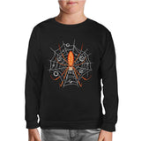 Halloween - Spider Webs Black Kids Sweatshirt 