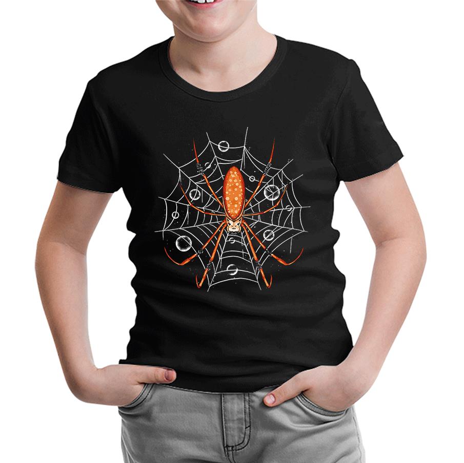 Halloween - Spider Webs Black Kids Tshirt 