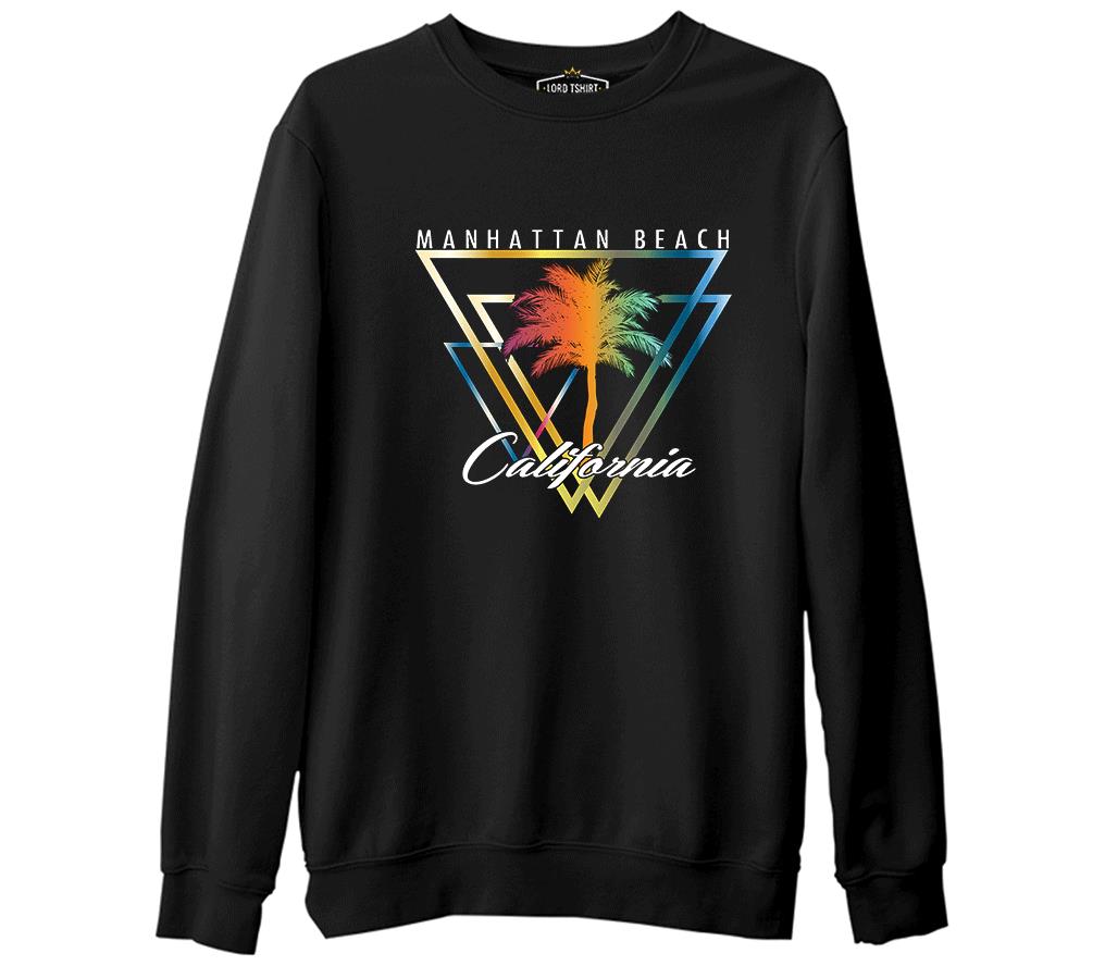 California Beach Siyah Erkek Kalın Sweatshirt