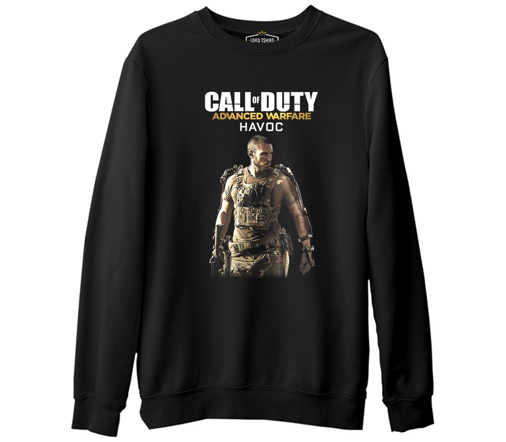 Call of Duty - Advanced Warfare Havoc  Siyah Erkek Kalın Sweatshirt