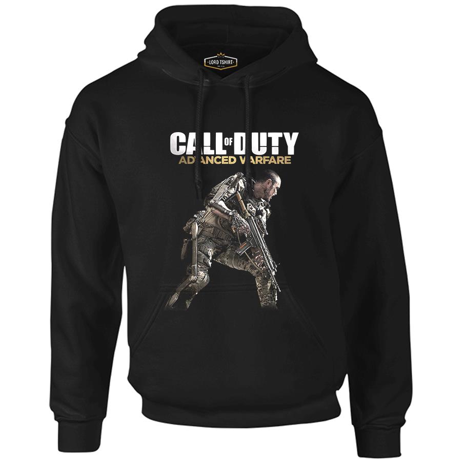 Call of Duty - Advanced Warfare Siyah Erkek Fermuarsız Kapşonlu