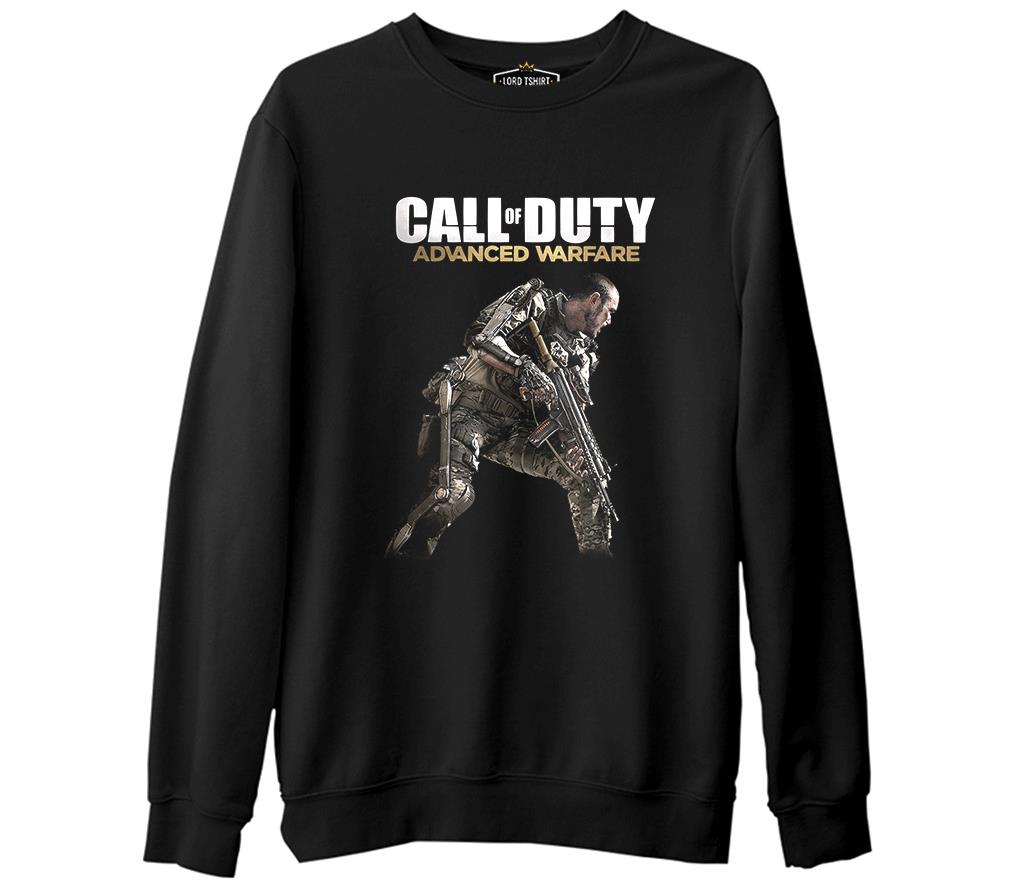 Call of Duty - Advanced Warfare  Siyah Erkek Kalın Sweatshirt
