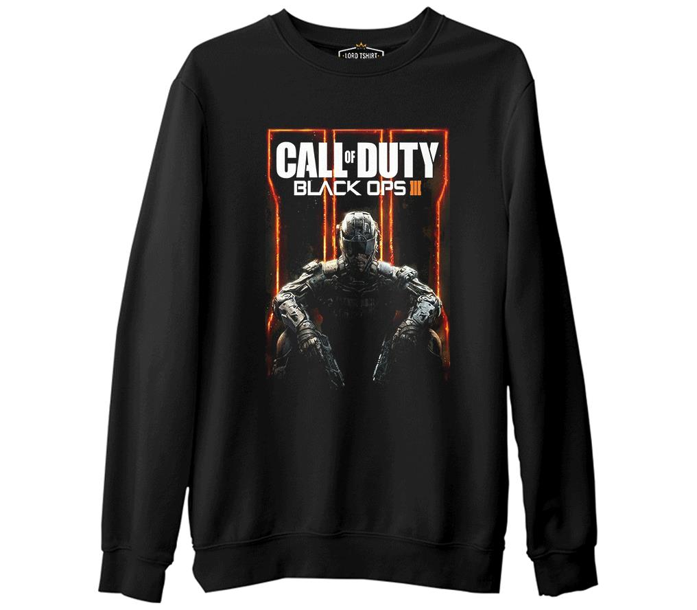 Call of Duty - Black Ops 3  Siyah Erkek Kalın Sweatshirt
