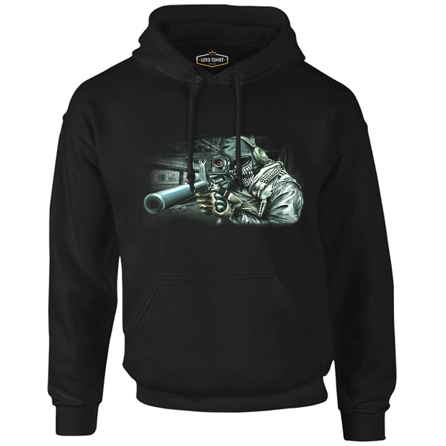 Call of Duty - Ghosts 2 Siyah Erkek Fermuarsız Kapşonlu