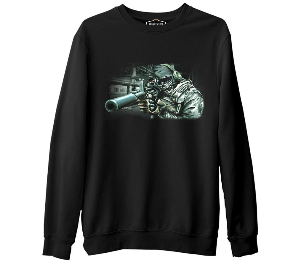 Call of Duty - Ghosts 2  Siyah Erkek Kalın Sweatshirt