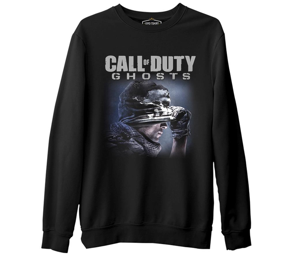 Call of Duty - Ghosts  Siyah Erkek Kalın Sweatshirt
