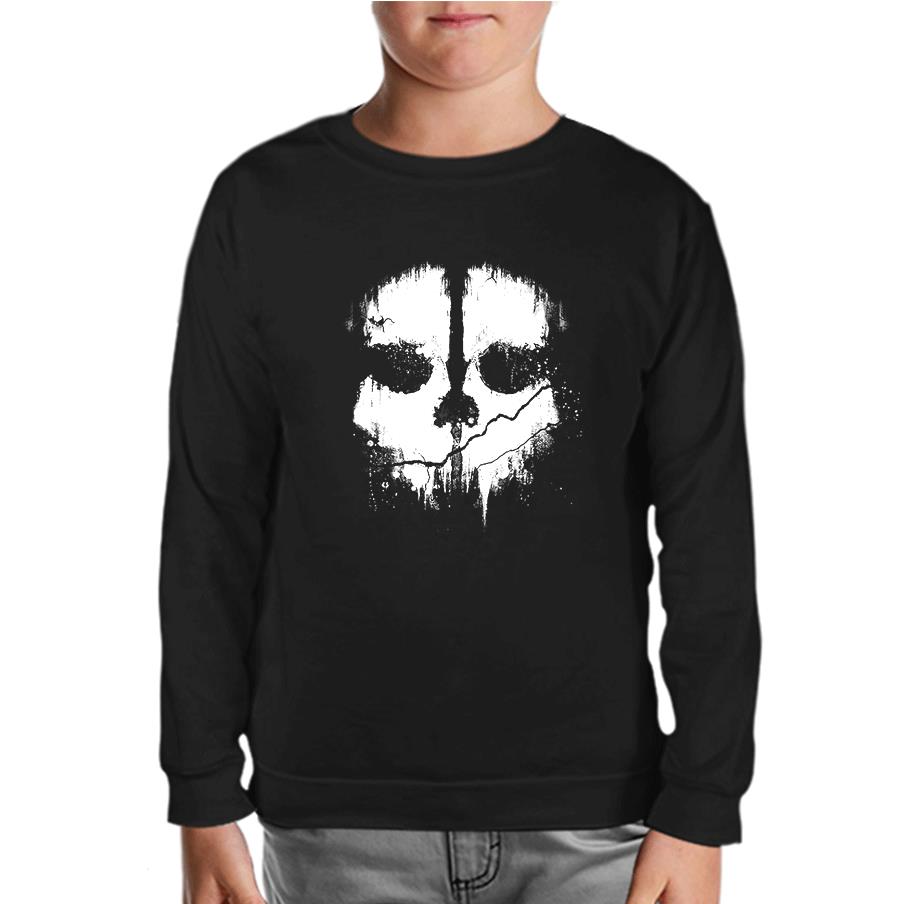 Call of Duty - Skull Siyah Çocuk Sweatshirt