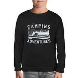 Camping Adventure Ax and Tent Black Kids Sweatshirt