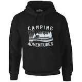 Camping Adventure Axe and Tent Siyah Erkek Fermuarsız Kapşonlu