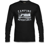 Camping Adventure Axe and Tent Siyah Erkek Sweatshirt
