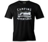 Camping Adventure Ax and Tent Black Men's Tshirt