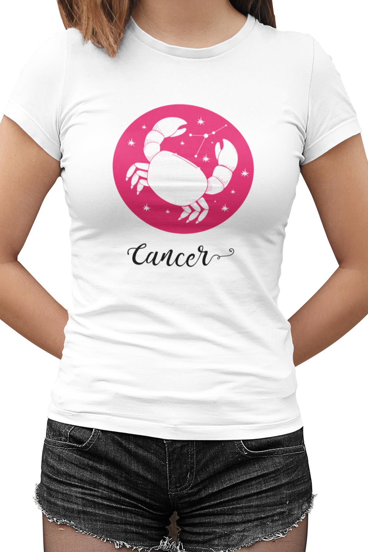 Cancer Beyaz Kadın Tshirt