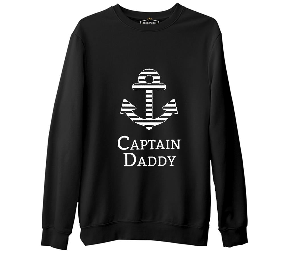 Captain Daddy 2 Siyah Erkek Kalın Sweatshirt
