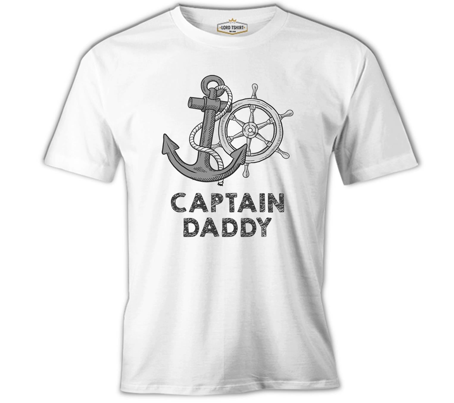 Captain Daddy Beyaz Erkek Tshirt