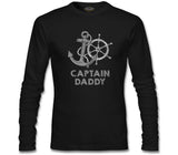 Captain Daddy Siyah Erkek Sweatshirt