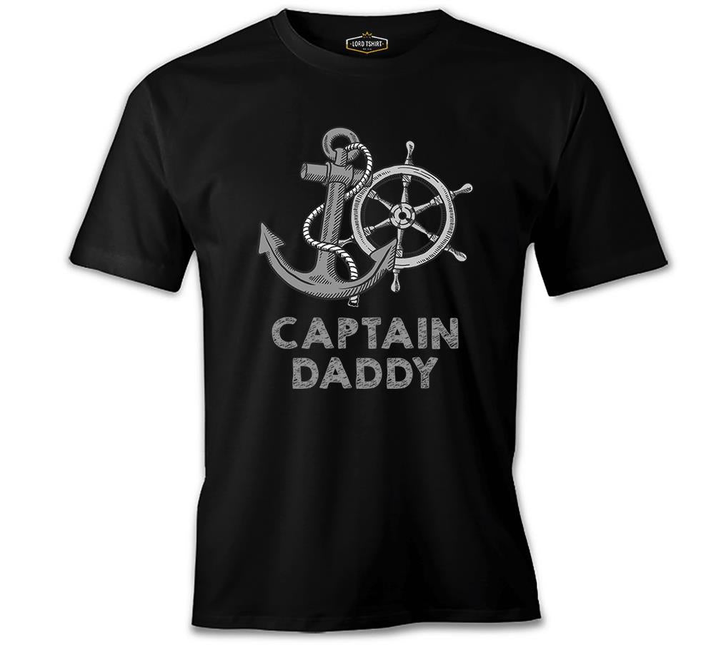 Captain Daddy Siyah Erkek Tshirt