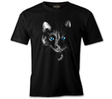 Cat in Blue Siyah Erkek Tshirt