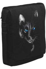 Cat in Blue Unisex Siyah Postacı Çanta