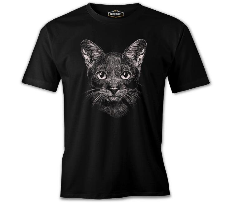 Cat Realistic Siyah Erkek Tshirt