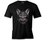 Cat Realistic Siyah Erkek Tshirt