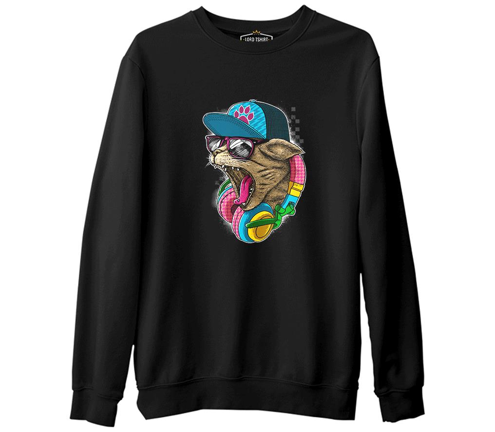 Catphone Music Black Men's Thick Sweatshirt