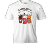 Catpuccino  Beyaz Erkek Tshirt