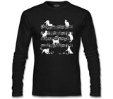 Cats and Notes Siyah Erkek Sweatshirt
