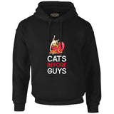 Cats Before Guys Siyah Erkek Fermuarsız Kapşonlu