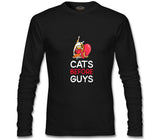 Cats Before Guys Siyah Erkek Sweatshirt