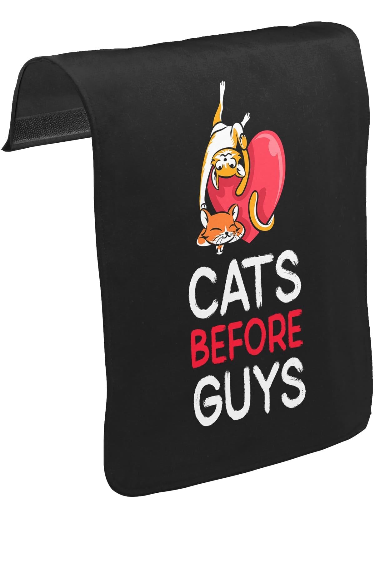 Cats Before Guys Unisex Siyah Tak-Çıkar Postacı Çanta Kapağı CK-1545