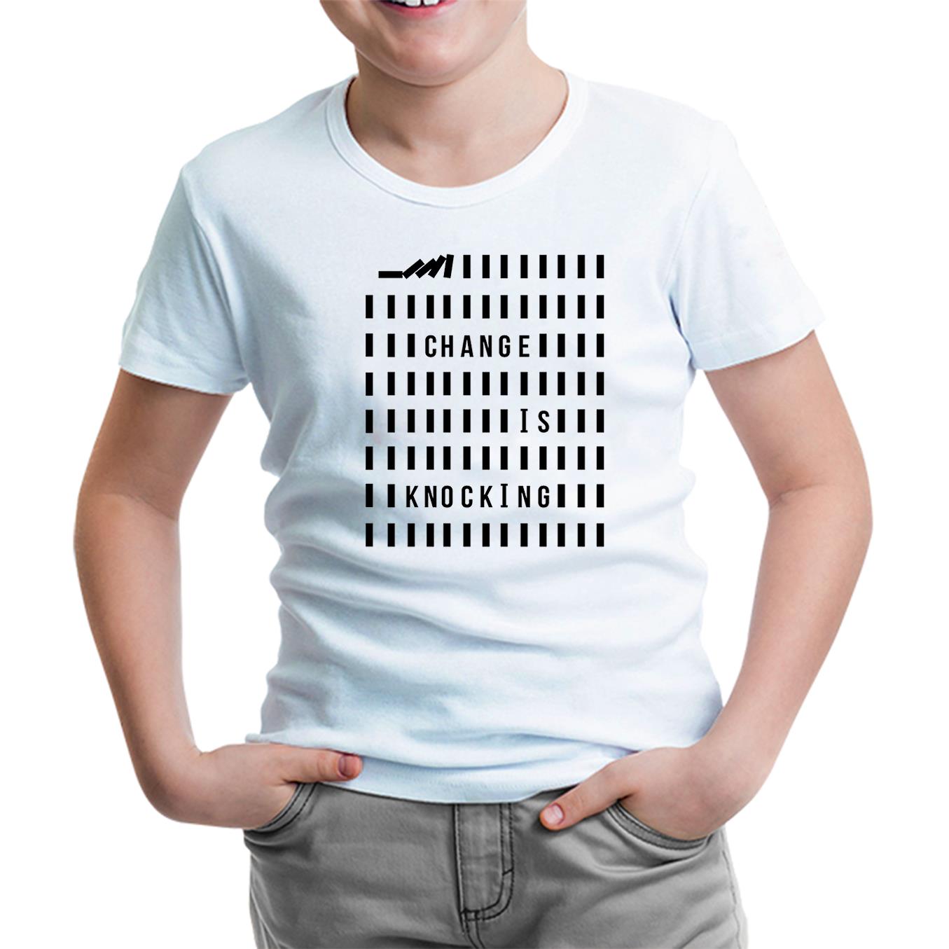 Change is Knocking Beyaz Çocuk Tshirt