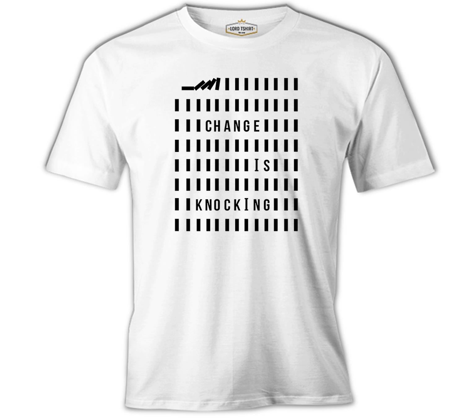 Change is Knocking Beyaz Erkek Tshirt