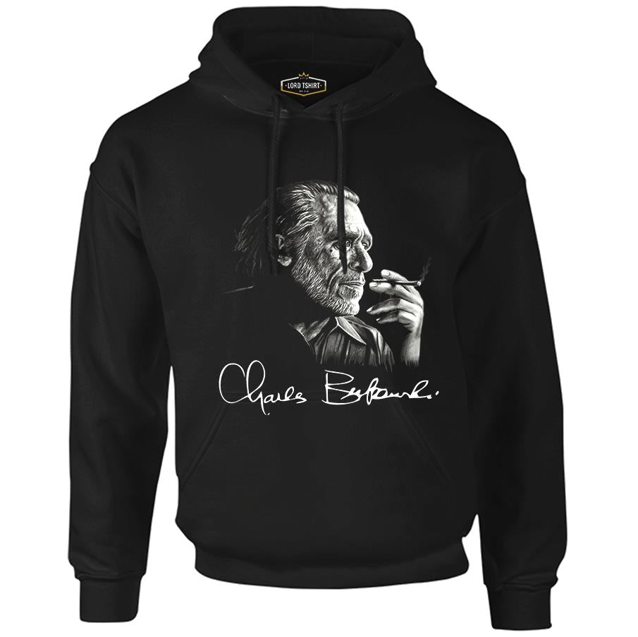 Charles Bukowski Siyah Erkek Fermuarsız Kapşonlu