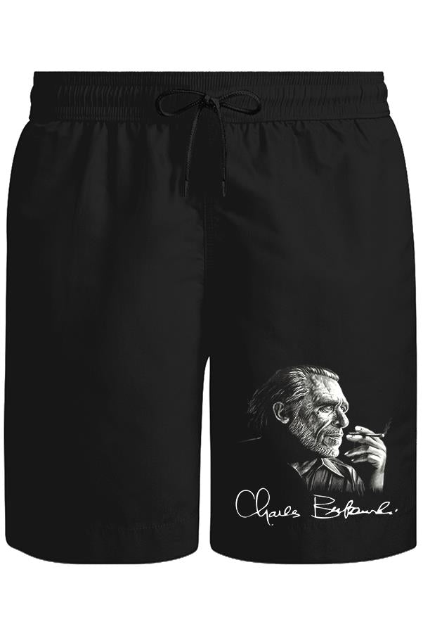 Charles Bukowski Unisex Siyah Şort