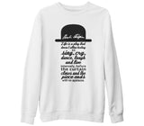 Charlie Chaplin - Curtain White Thick Sweatshirt