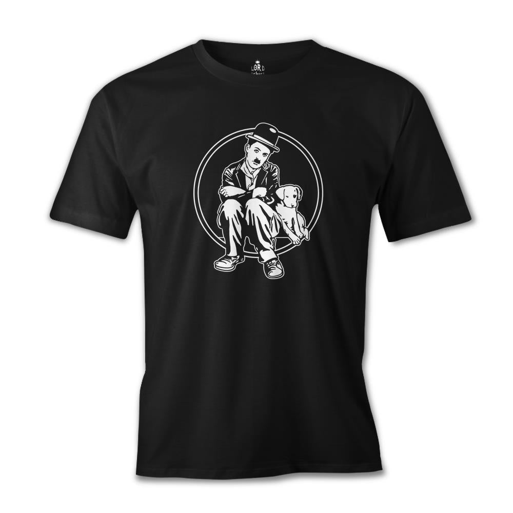 Charlie Chaplin - Köpeğin Hayatı Siyah Erkek Tshirt