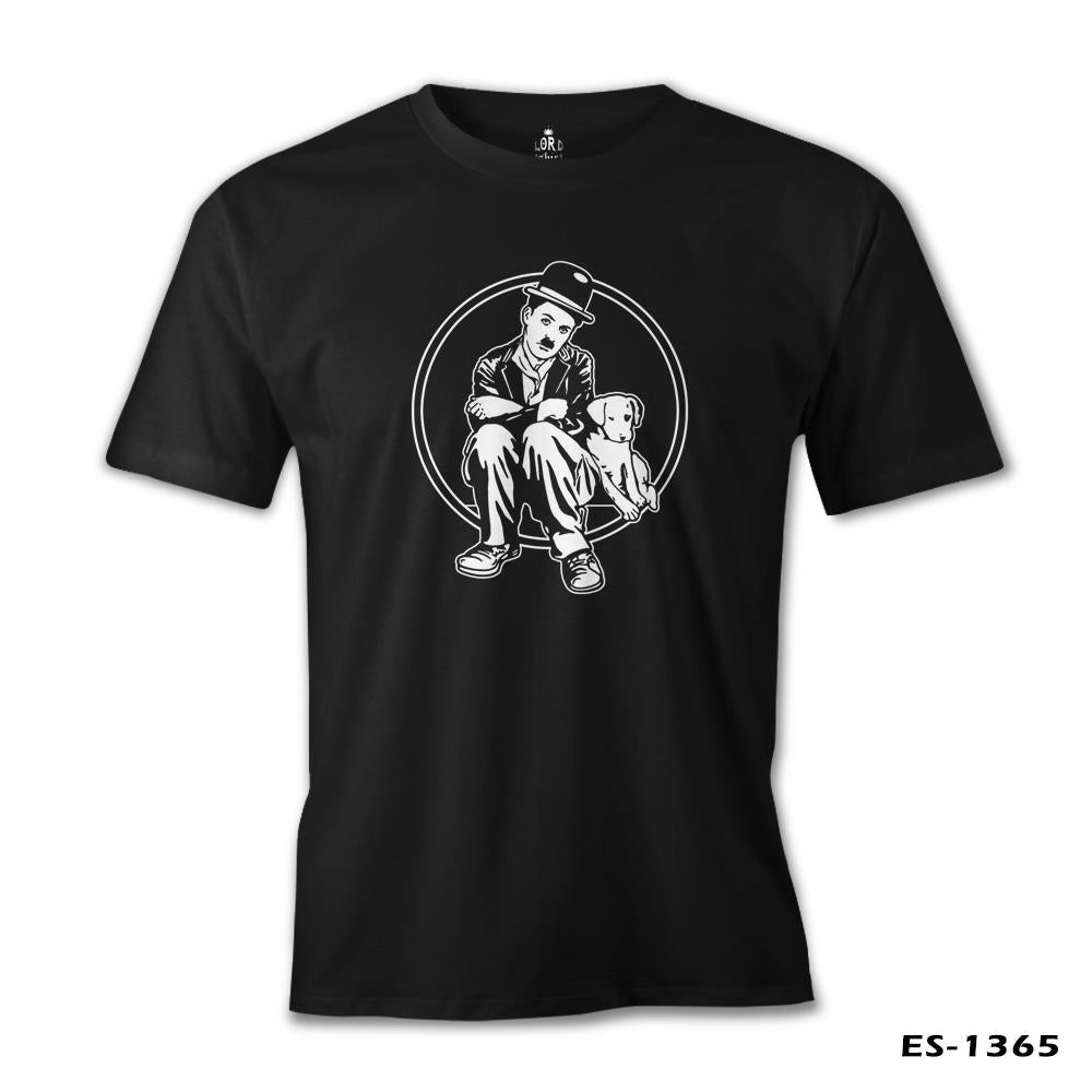 Charlie Chaplin - Köpeğin Hayatı Siyah Erkek Tshirt