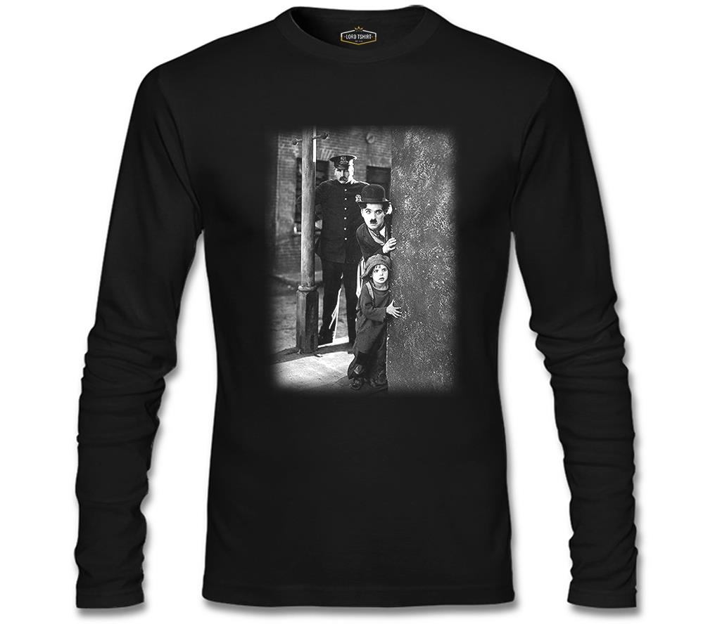 Charlie Chaplin Siyah Erkek Sweatshirt