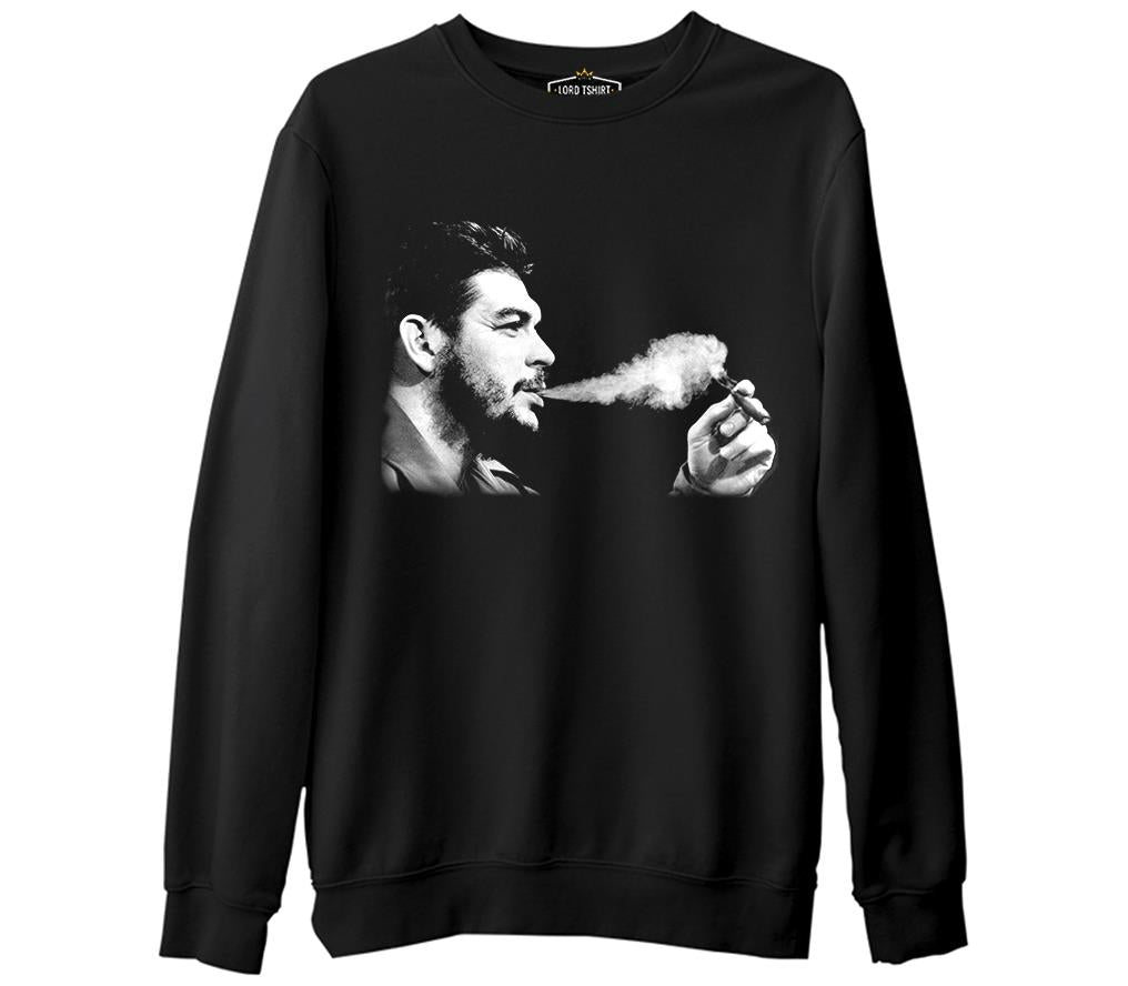 Che Guevara 3  Siyah Erkek Kalın Sweatshirt