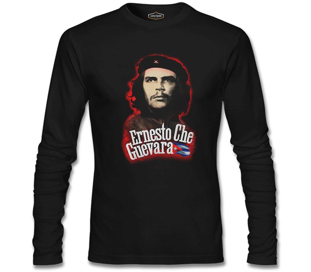 Che Guevara - Flag Siyah Erkek Sweatshirt